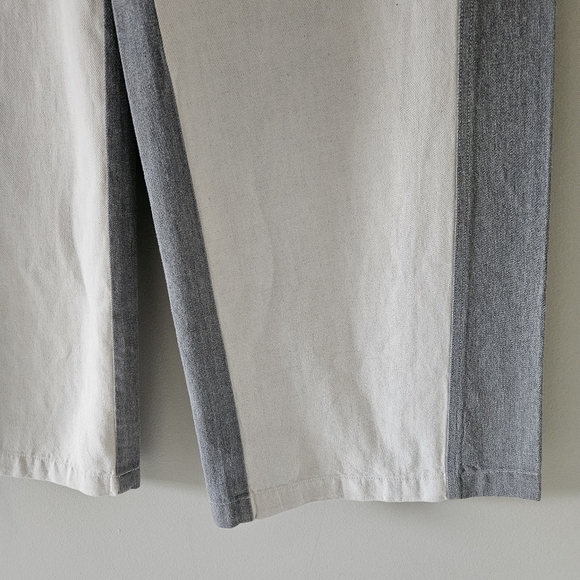 TWP Joanna Two-toned Linen-blend Pants In Natural Heather Grey - Picture 4 of 9